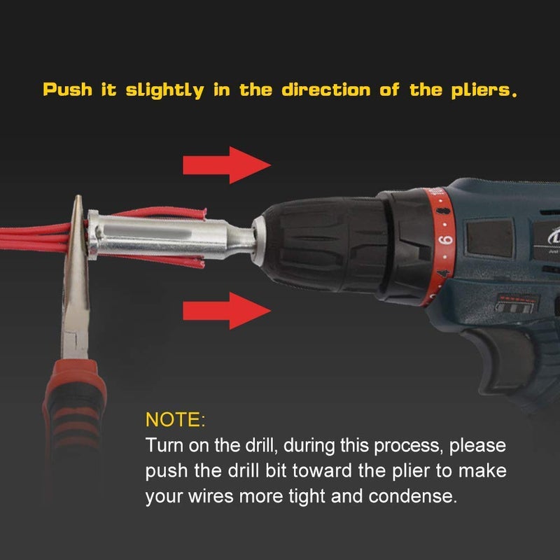 RUITASA Universal Connector 2.5-4 Square Electrical Drill Bit Cableï¼ŒWire Twisting Toolï¼ŒWire Stripper and Twister for Use with Power Drill Drivers - Image 4